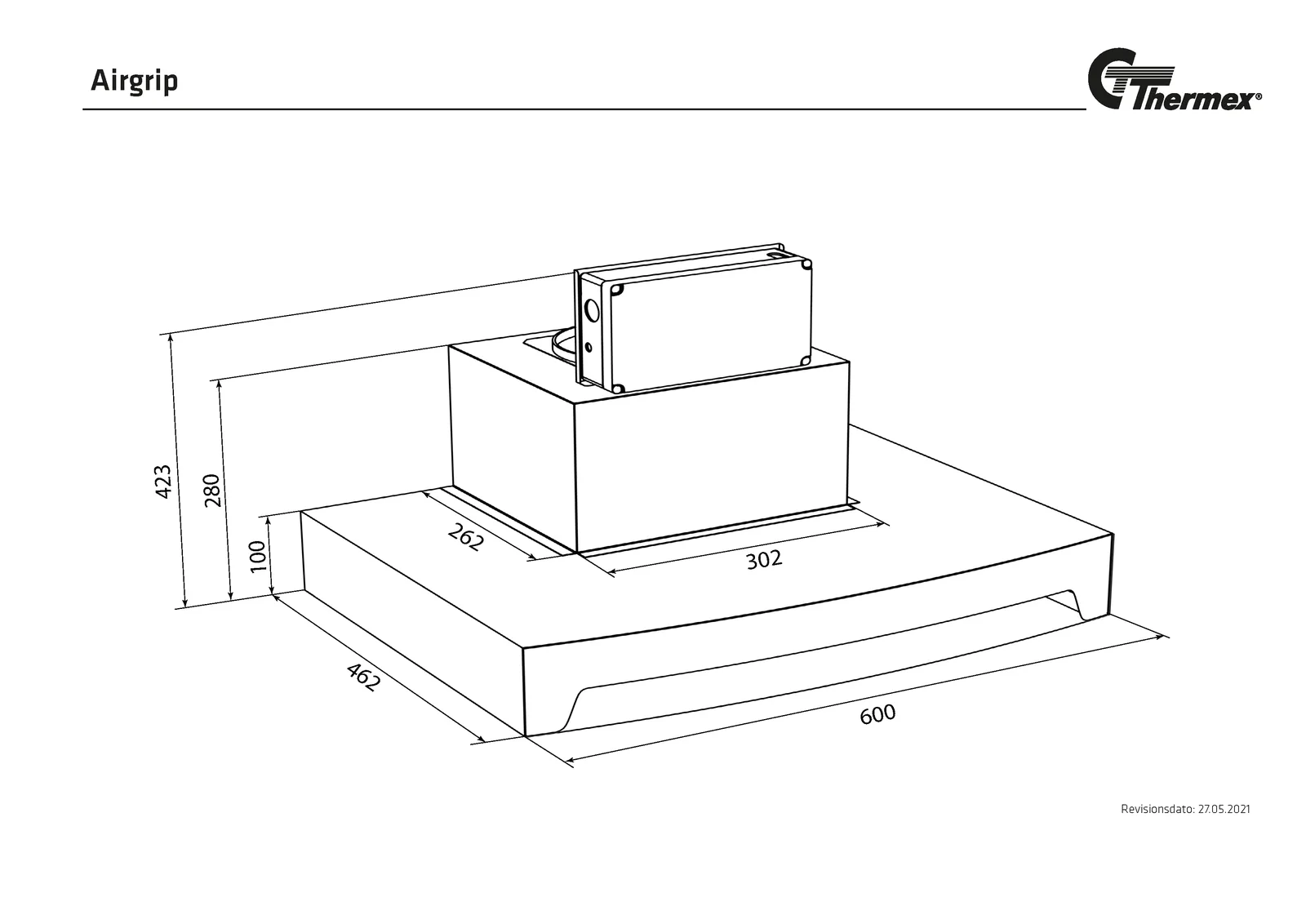 Måltegning Thermex Airgrip - m/motor Hvid
