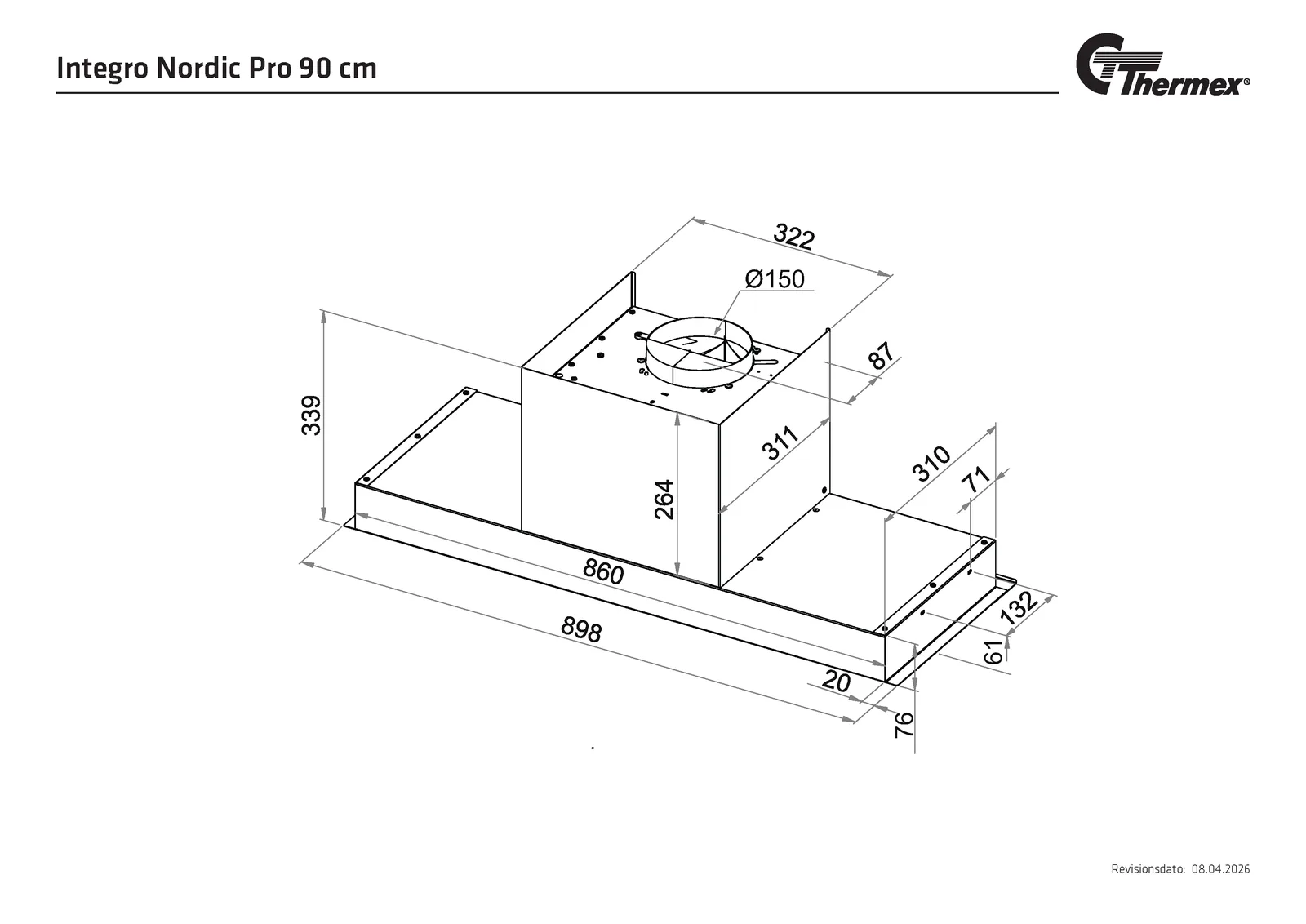 Måltegning Thermex Integro Nordic Pro 900 mm