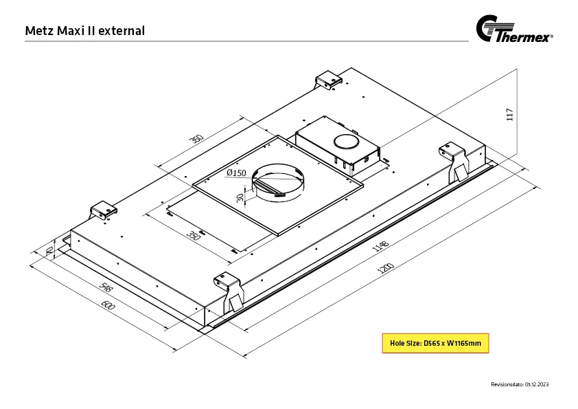 Måltegning Thermex Metz Maxi II Sort · Uden motor