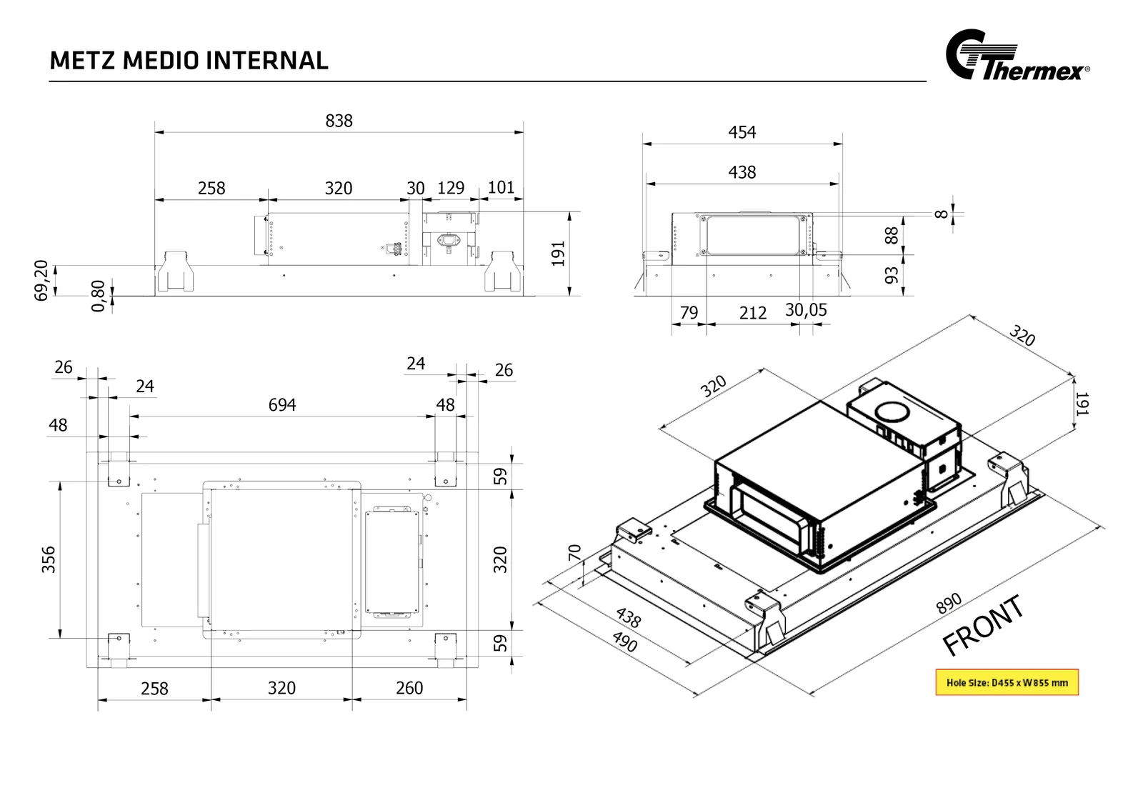 Måltegning Thermex Metz Medio LED Strip II Med motor