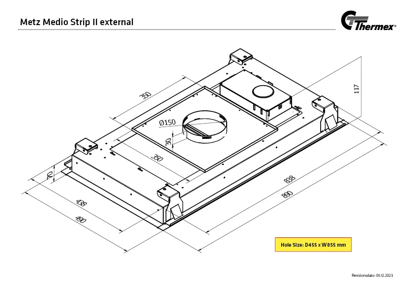 Måltegning Thermex Metz Medio LED Strip II Uden motor