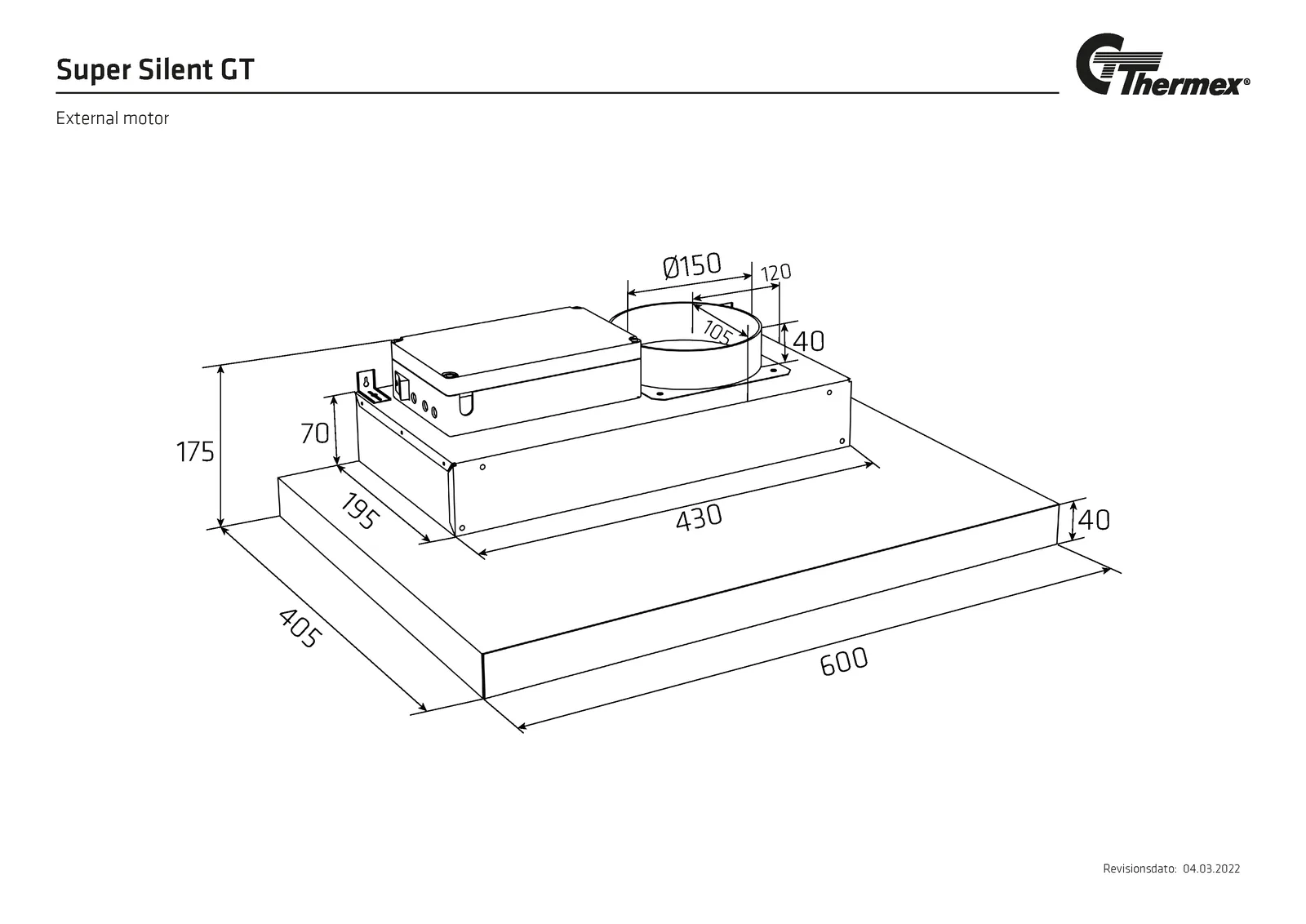 Måltegning Thermex Super Silent GT Hvid · Uden motor