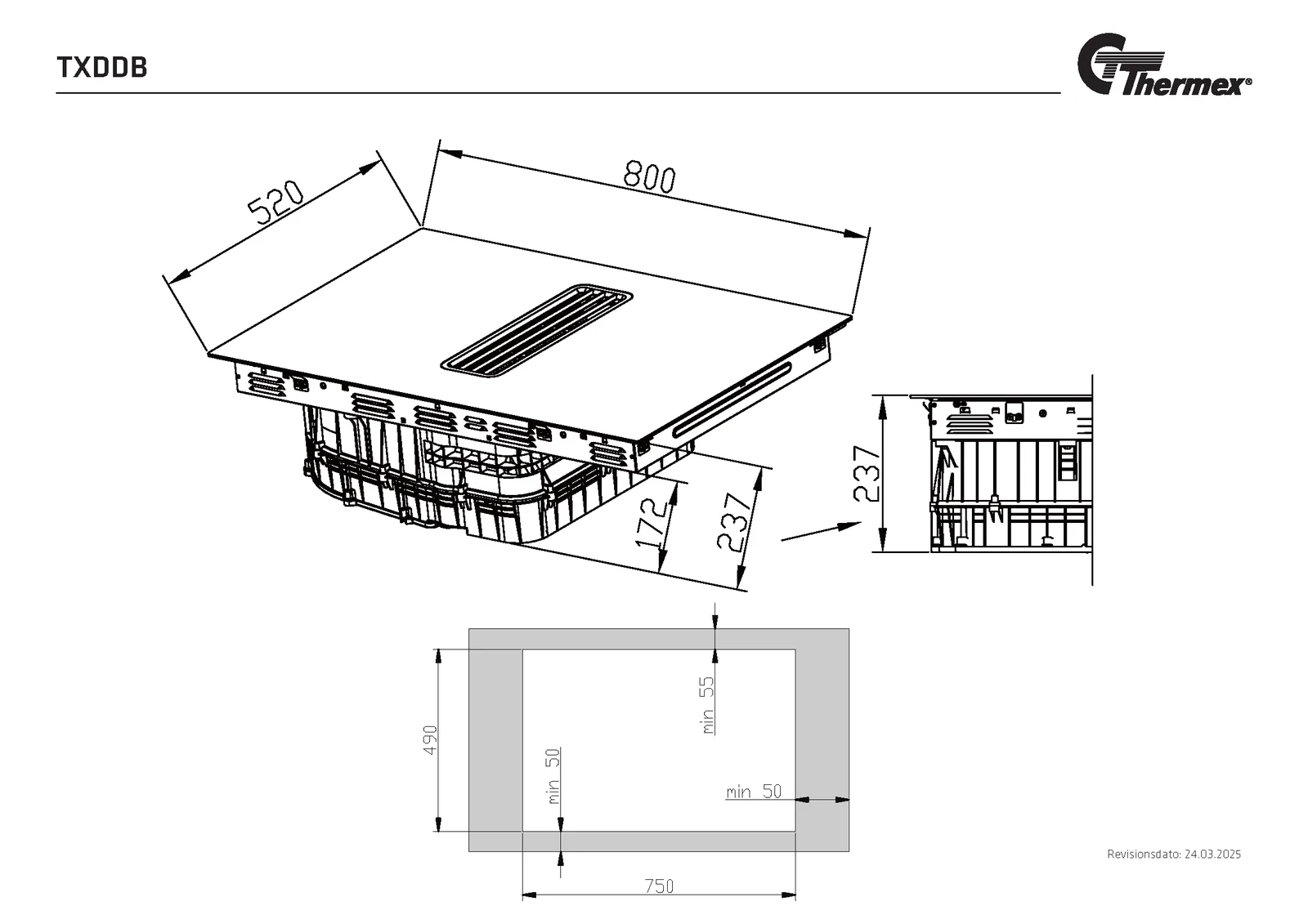 Måltegning Thermex TXDDB – 80 cm