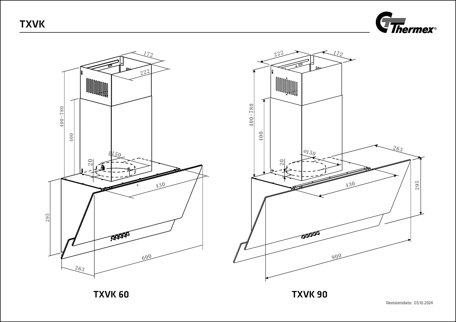 Måltegning Thermex TXVK 600 mm